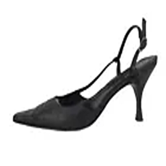 Colin‎ Stuart Womens Black Leather Stiletto Slingback Heel Size US 6 M - Picture 1 of 9